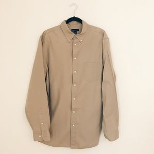 Lands End Men's Khaki Dress Shirt with Pocket